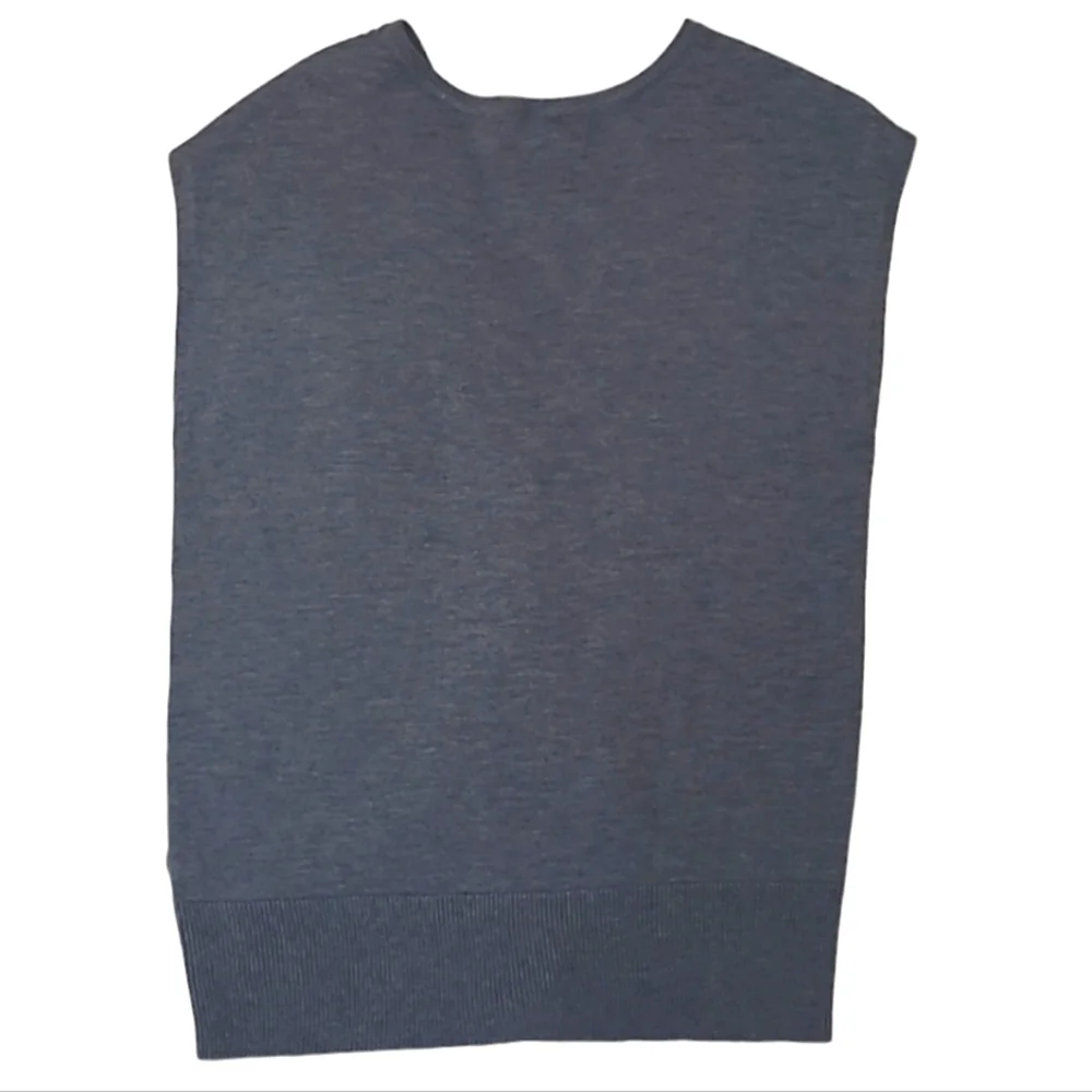 New York & Co. Acrylic Sweater Vest Textured Cable Knit V-Neck Ribbed Cardigan